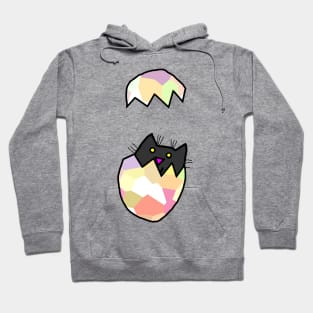 Black Cat Kitten Funny Easter Eggs Hoodie